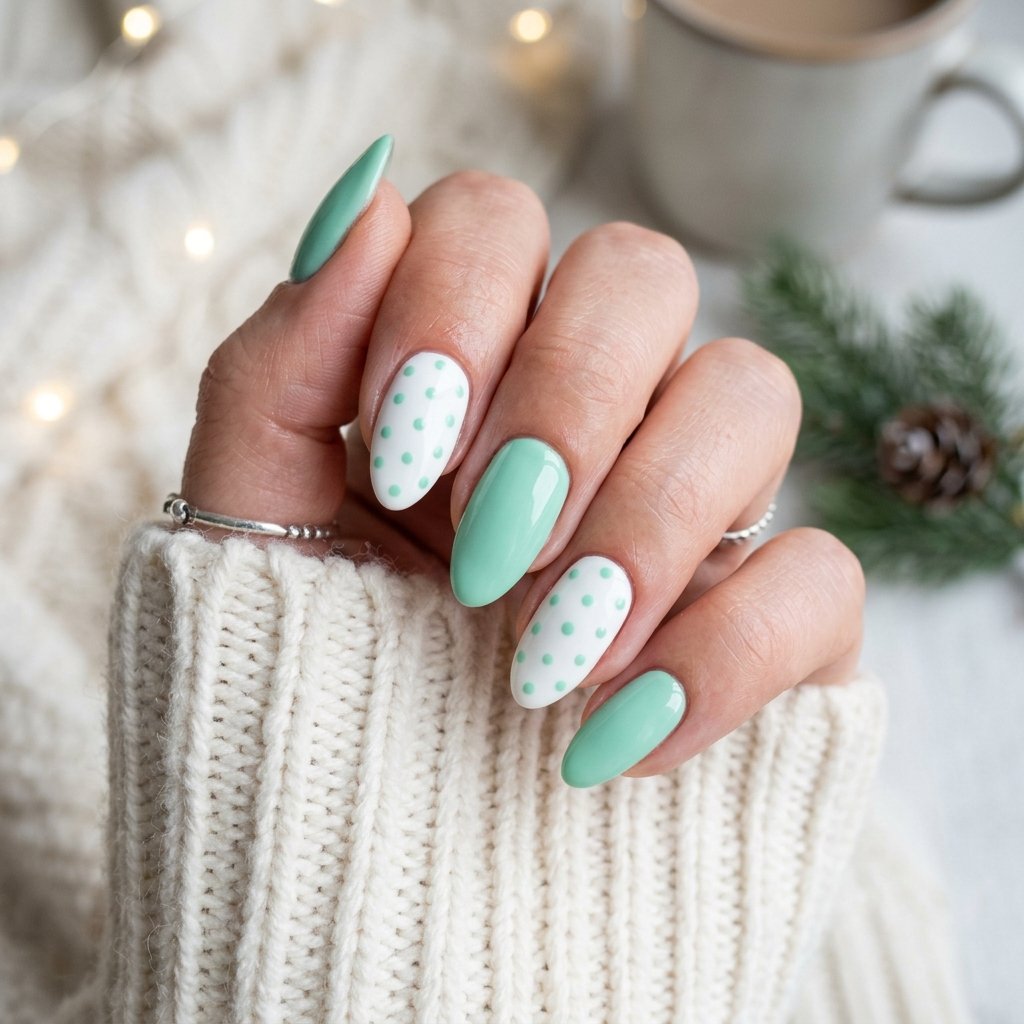 Mint and White Winter Contrast