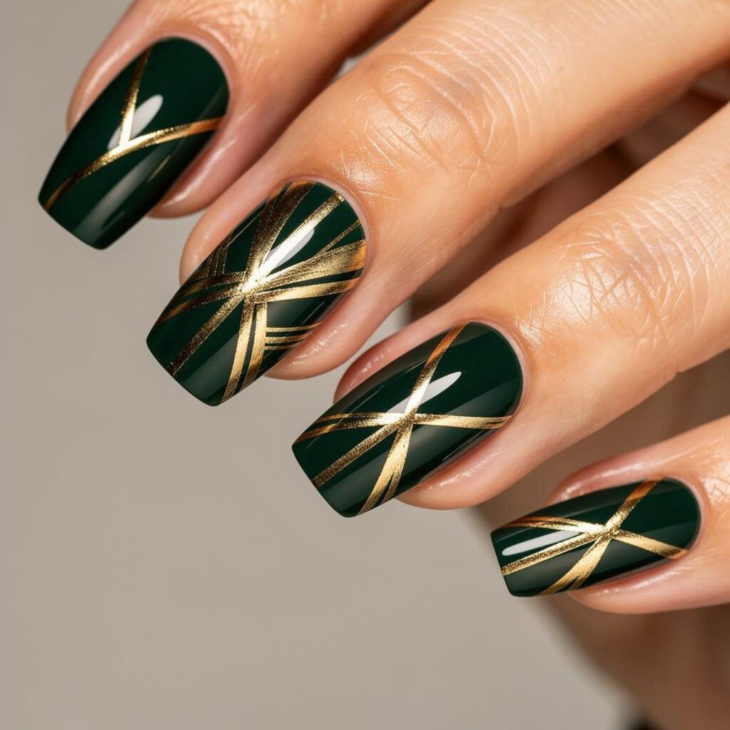 Art Deco Emerald Stripes