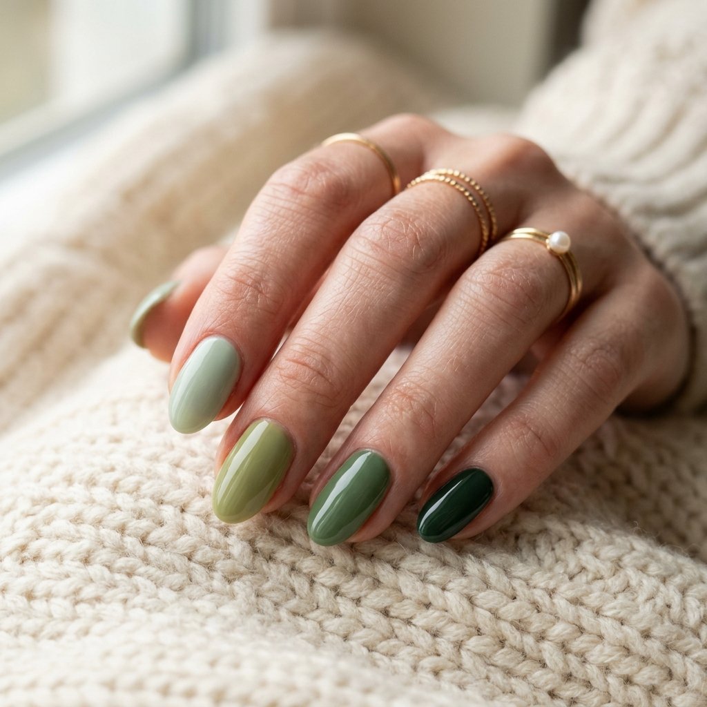 35 Best Green Fall Nails Ideas for Modern Autumn Style 36 Multi-Tone Spectrum