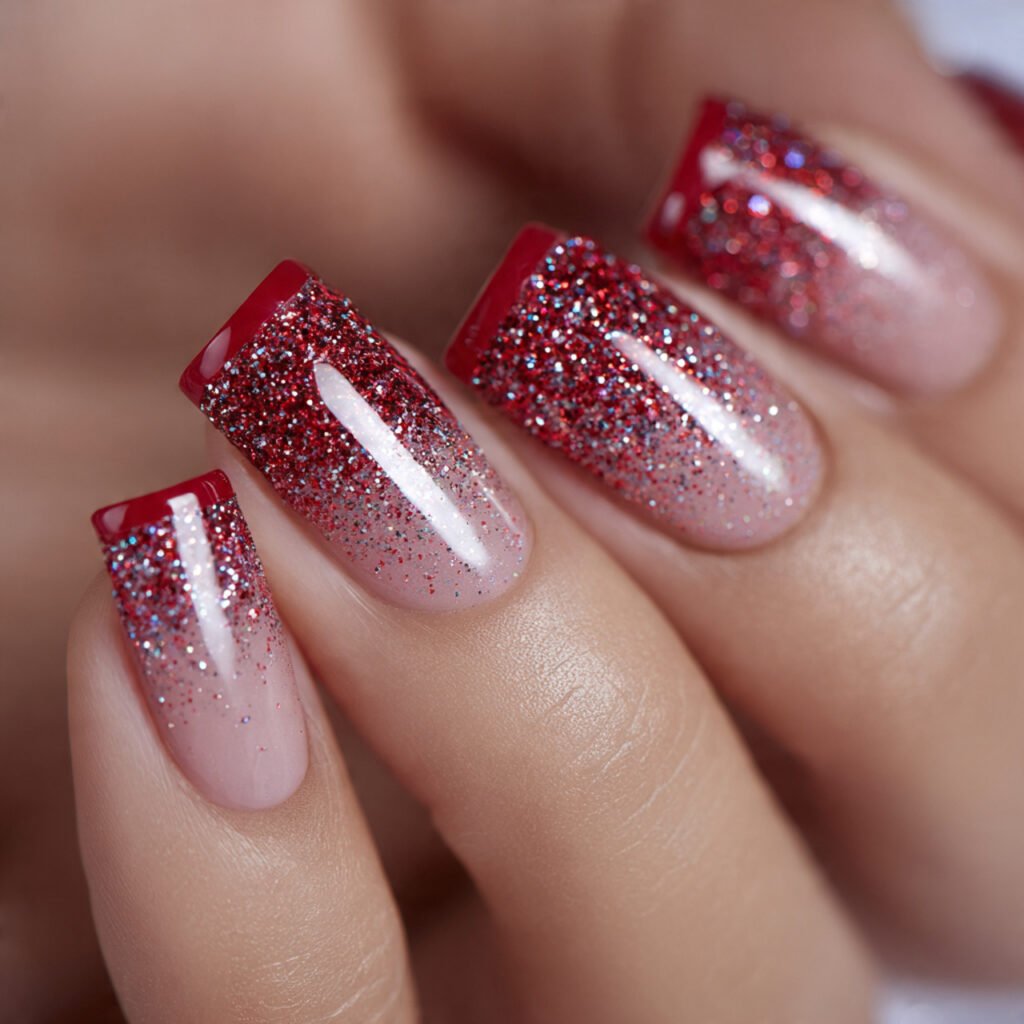8 piece set square nail art close up shimmering re