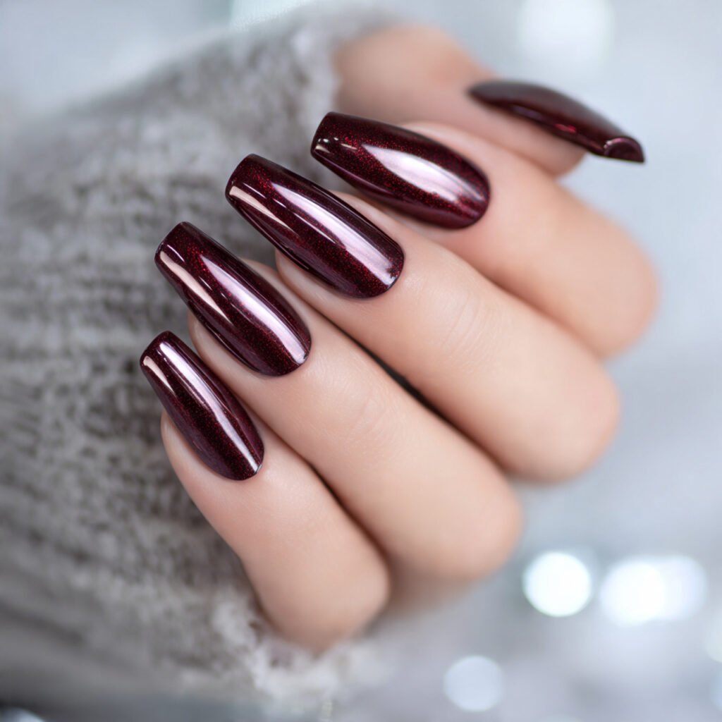 9 garnet chrome coffin style coffin shaped nails