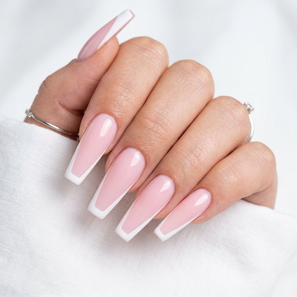 Acrylic Set with Pink French Tips