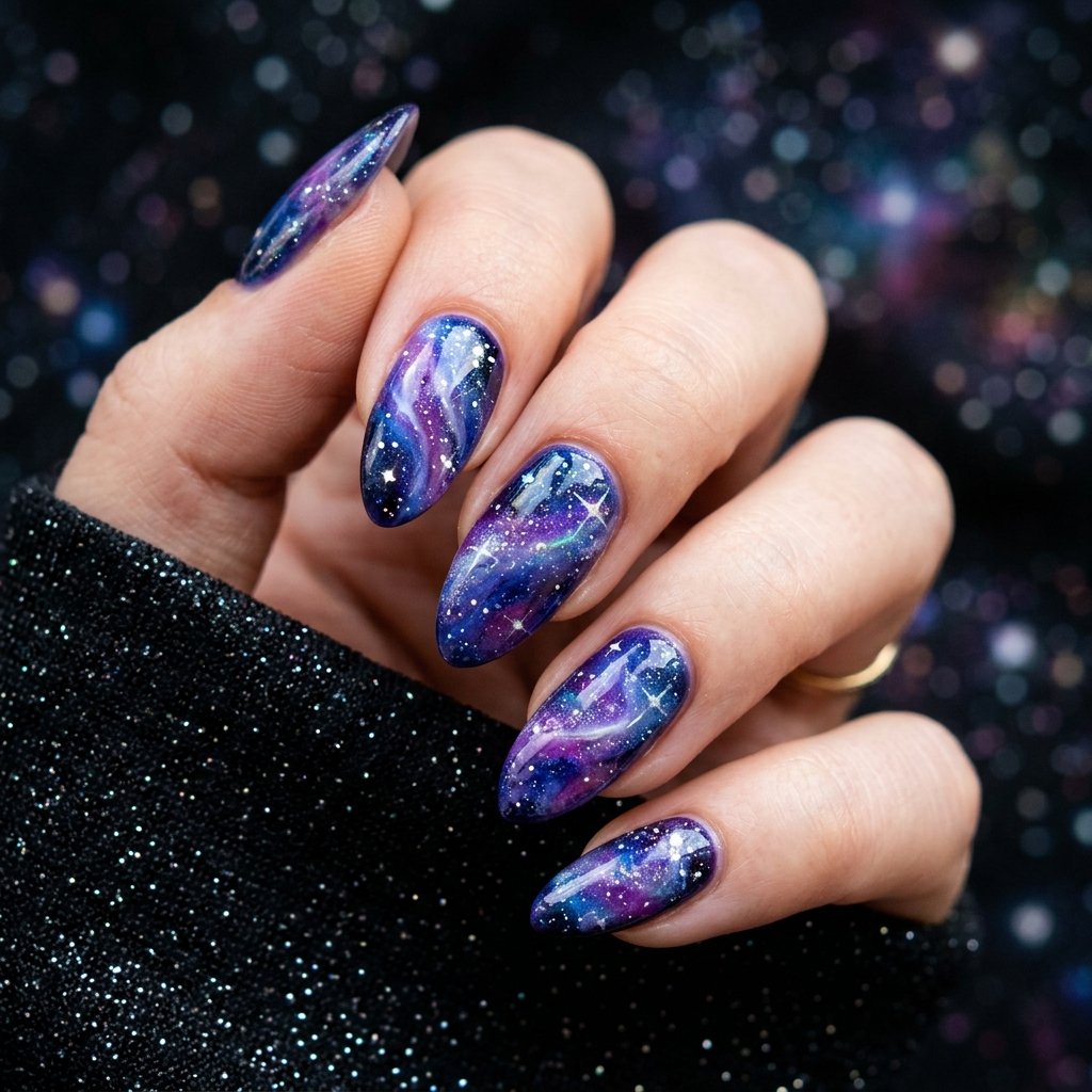 32 Galaxy Nails Ideas: Master the Aesthetic of the Cosmos 2 Deep Space Nebula Idea