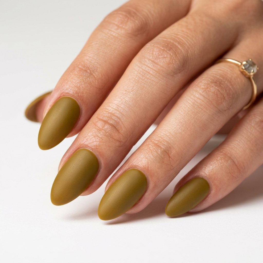 35 Best Green Summer Nails for a Bold Warm Season 2026 5 Sun-Kissed Olive Nails