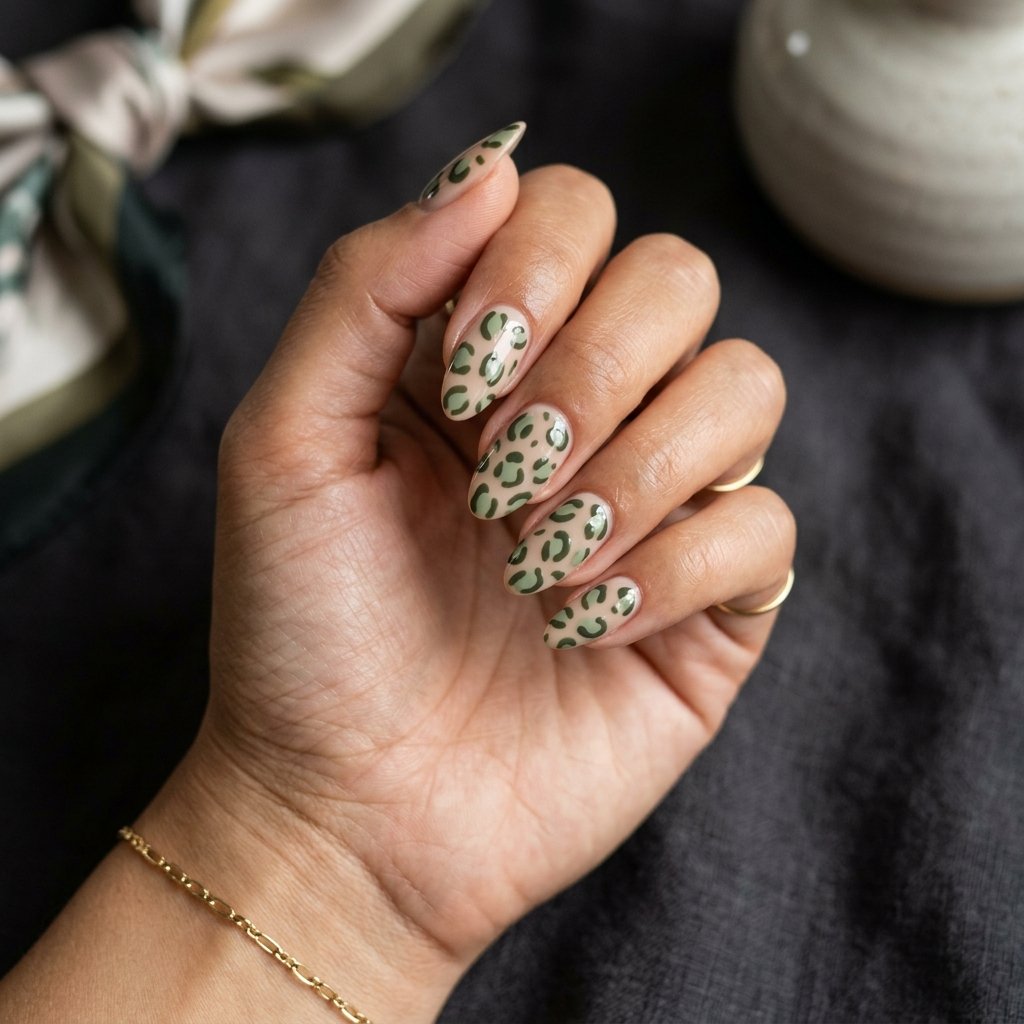 35 Best Green Fall Nails Ideas for Modern Autumn Style 24 Wild Animal Prints