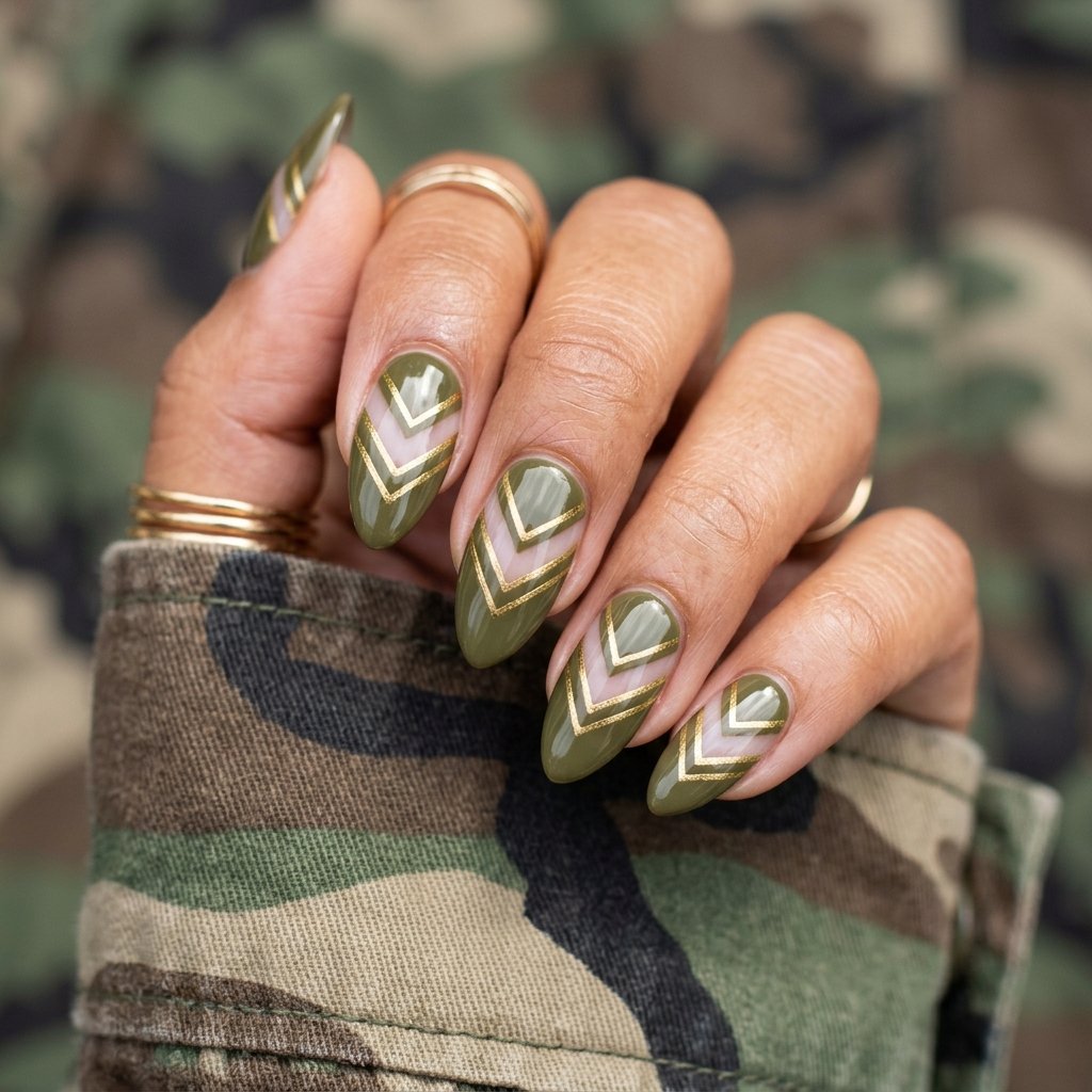Army Green Chevron Accents