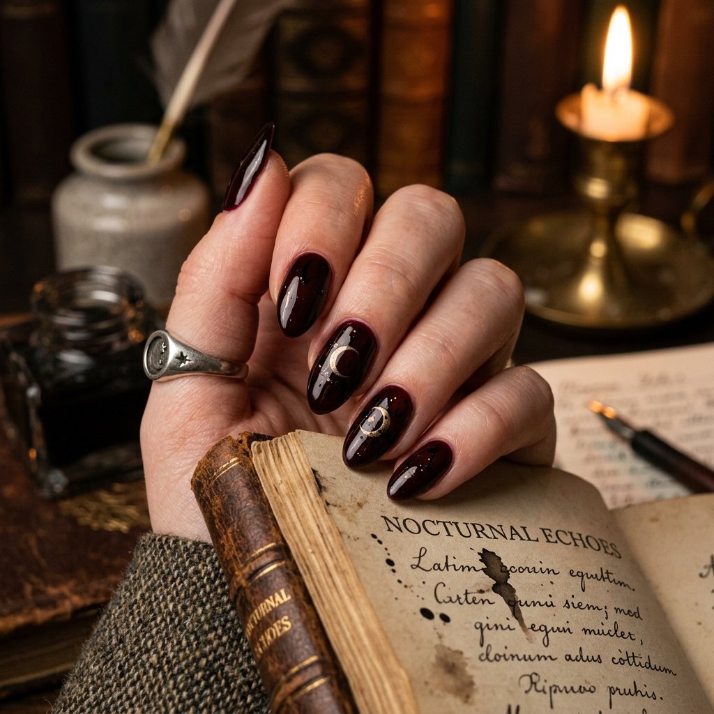 35 Black Cherry Nails Ideas That Look Incredibly Expensive 30 Black Cherry Dark Academia Nail Ideas