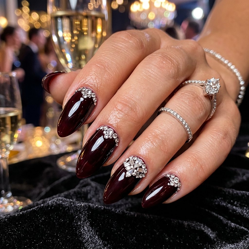 35 Black Cherry Nails Ideas That Look Incredibly Expensive 33 Black Cherry Party Nail Ideas