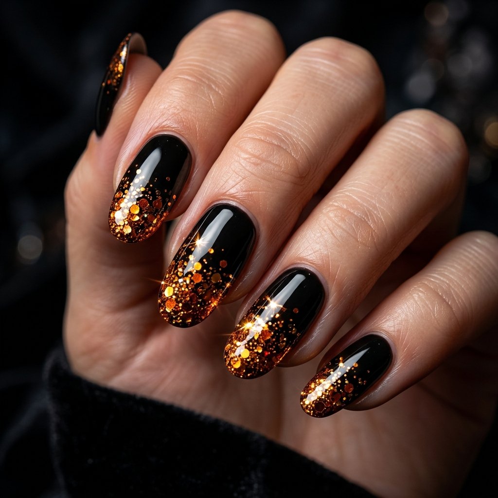 35 Black Halloween Nails Ideas — Spooky, Sleek & Creative 17 Black Glitter Halloween Nails Ideas