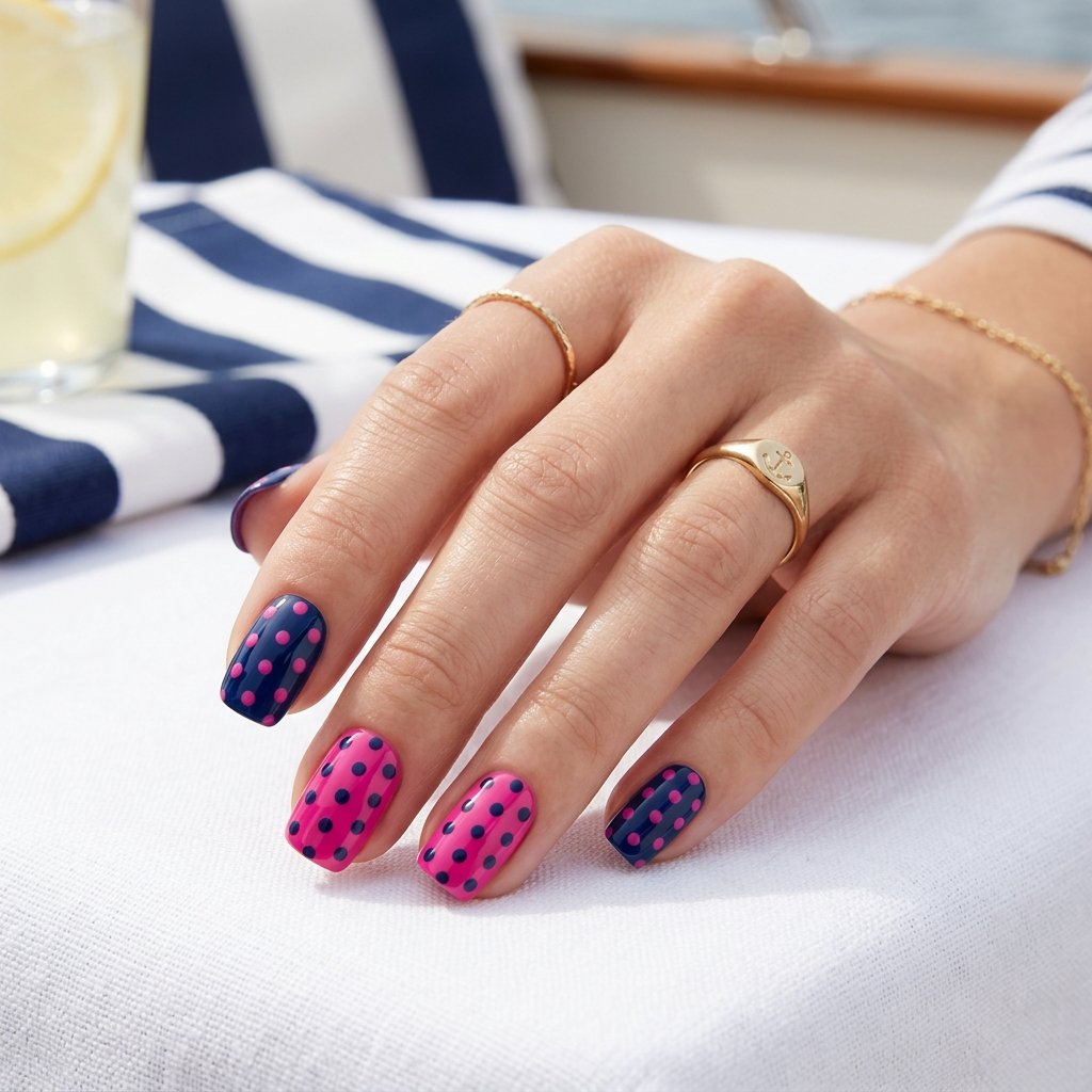 Bold Pink and Navy High Contrast Looks