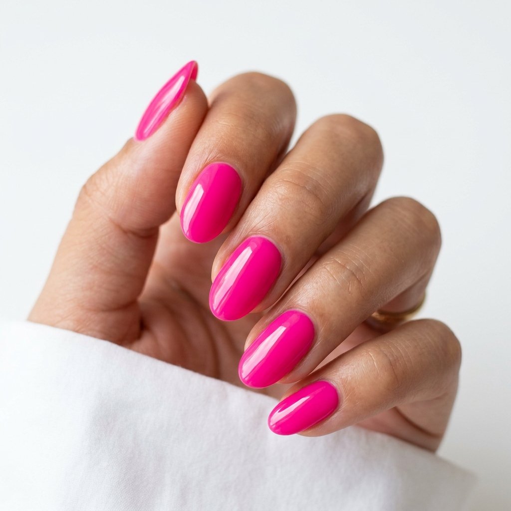 Bright Summer Acrylic Oval Nails