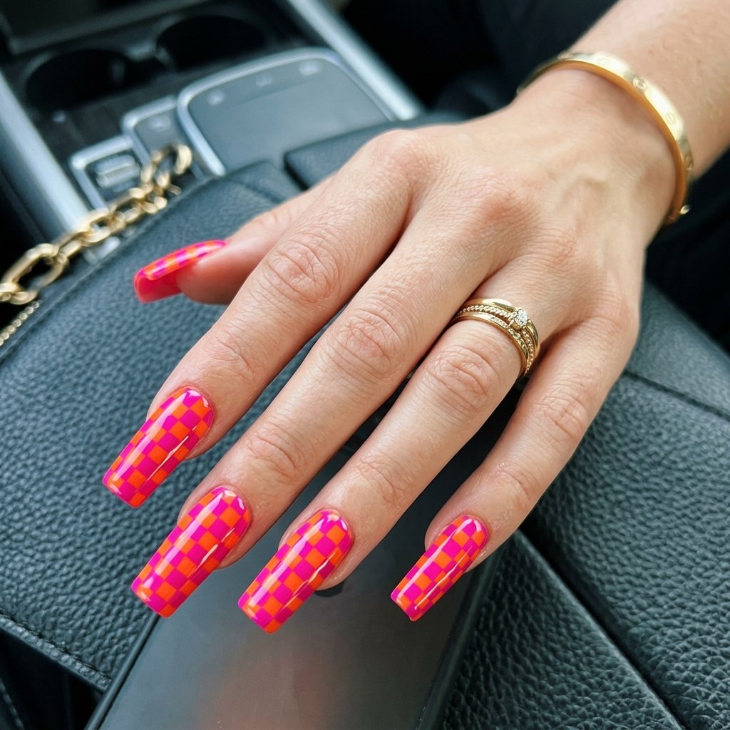 Vibrant Checkerboard Grid