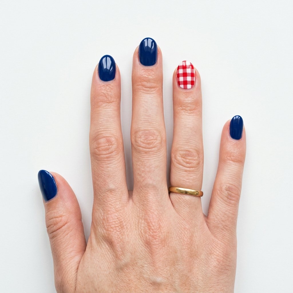 Checkered Patriotic Nail Ideas