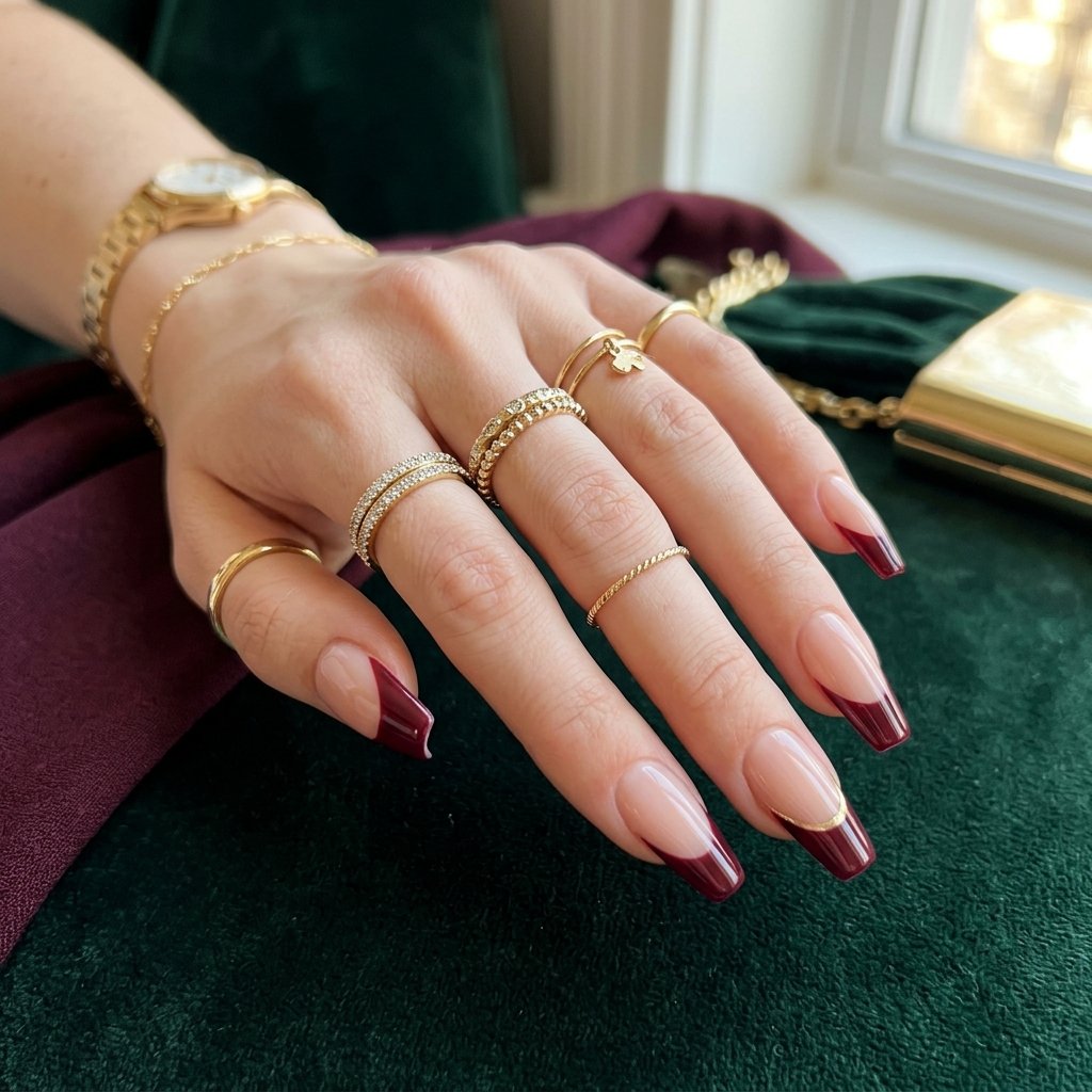 Deep Burgundy Wine Edges