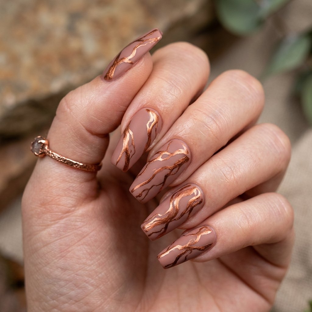 Dusty Rose and Copper Vein Motif Idea
