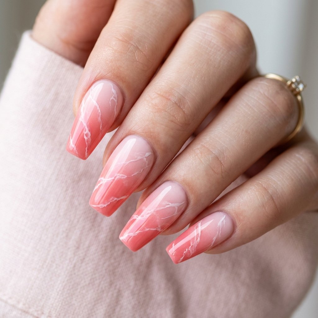 Pastel Ombre Pink Marble Gradient Idea