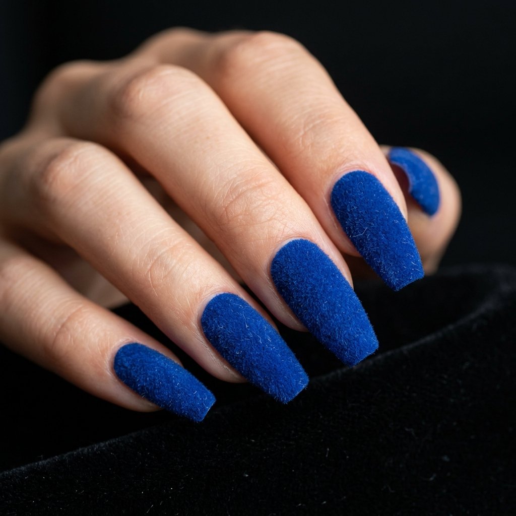 35 Cobalt Blue Nails: Bold, Beautiful and On Trend 2026 23 Cobalt Blue Velvet Nails