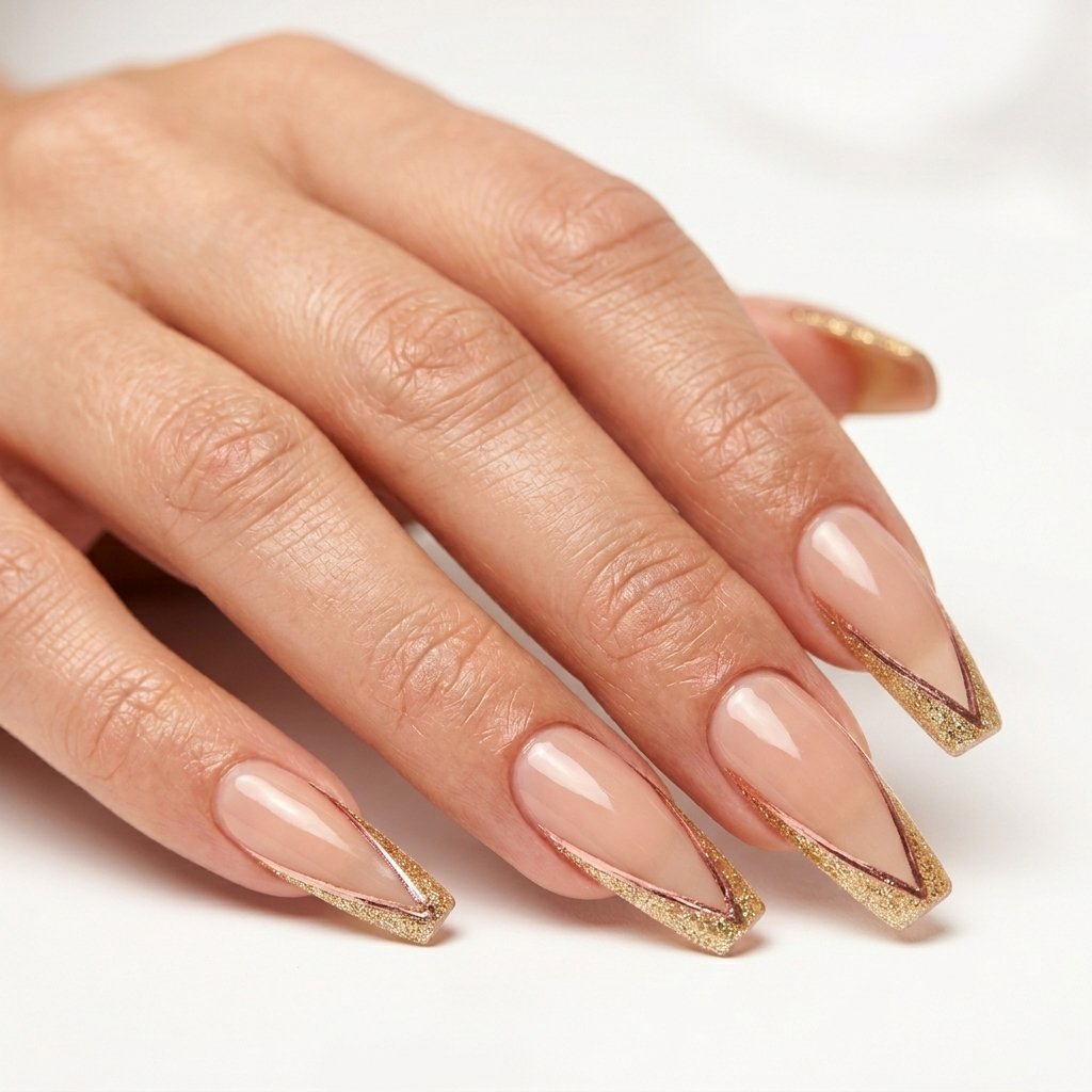 35 Top Most Viral Double French Tip Nails of the Season 2026 15 Glitter Double Tip Nails