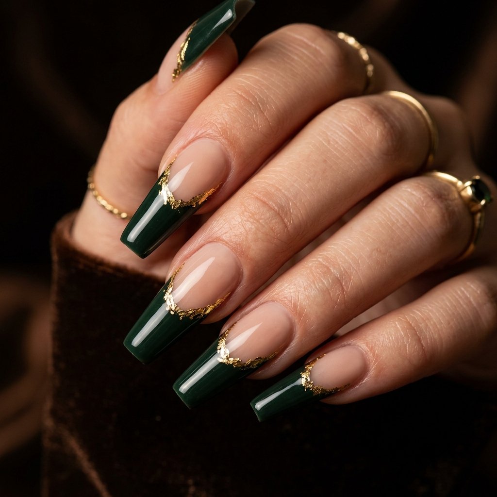 Dark Green Coffin Tips: A Show-Stopping Combination