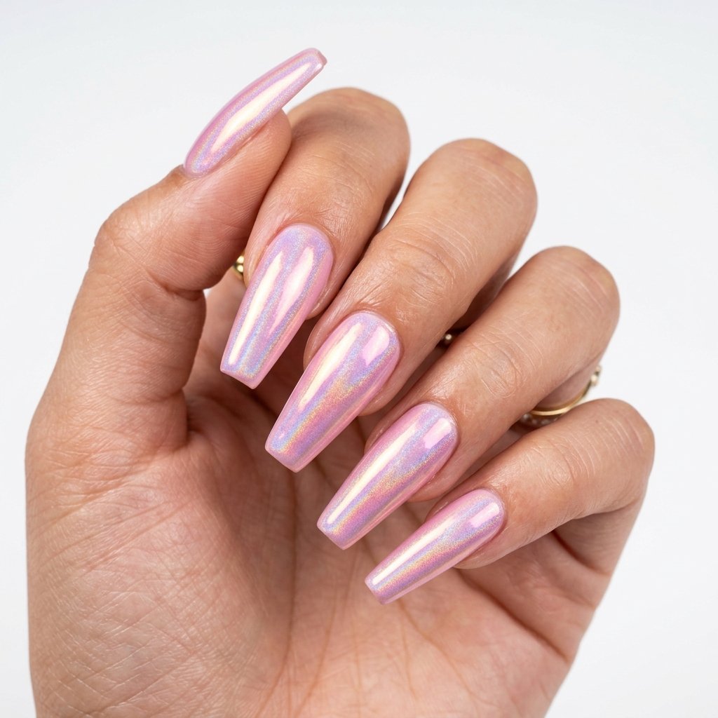 35 Most Gorgeous Cotton Candy Nails to Copy This Season 25 Iridescent Candy Finish