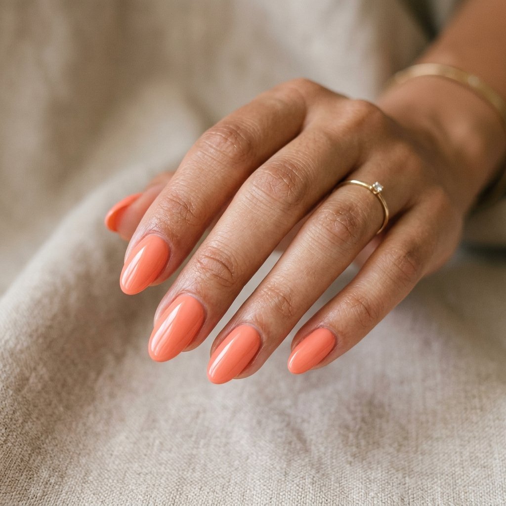 Coral Summer Acrylic Nails