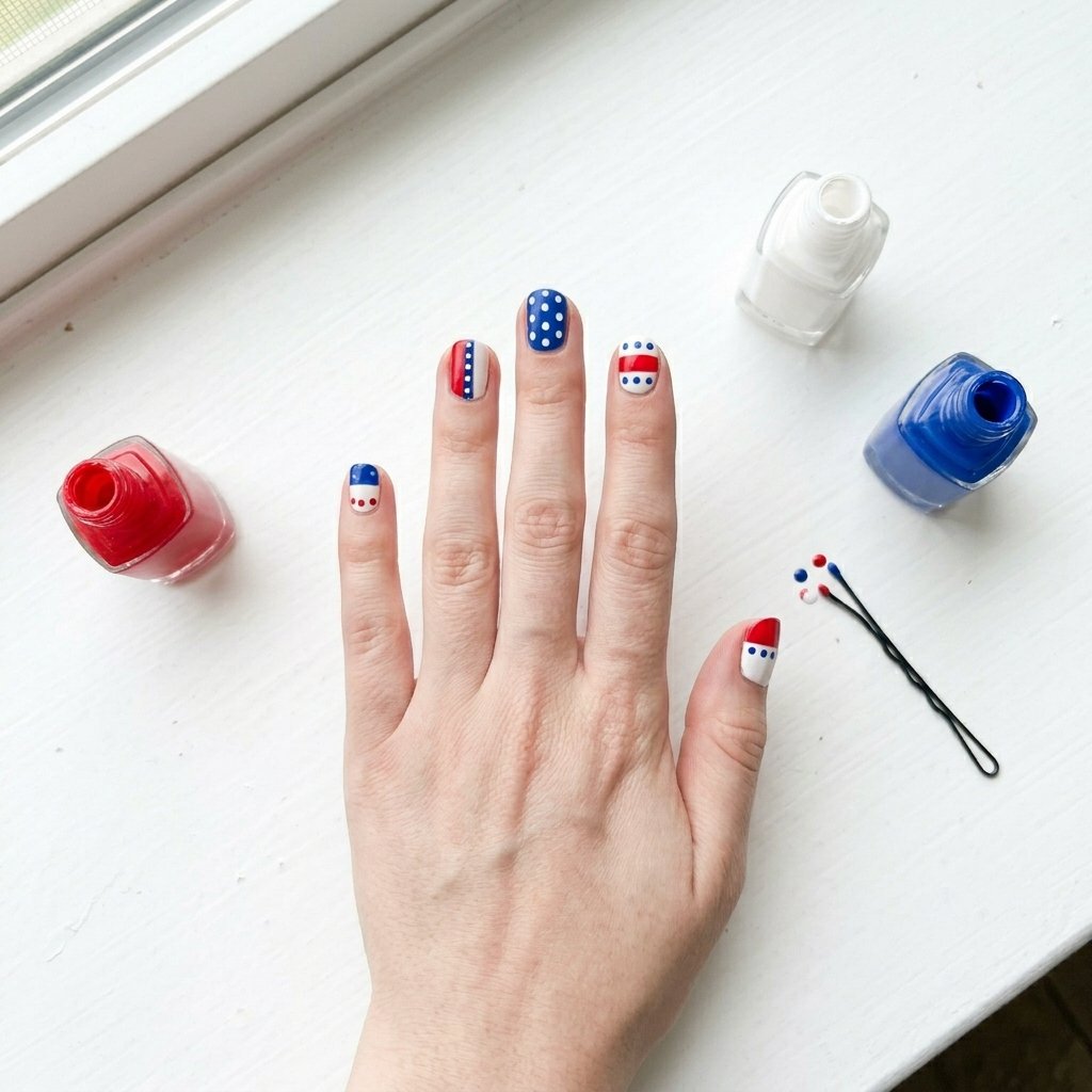 Simple DIY 4th July Nail Ideas