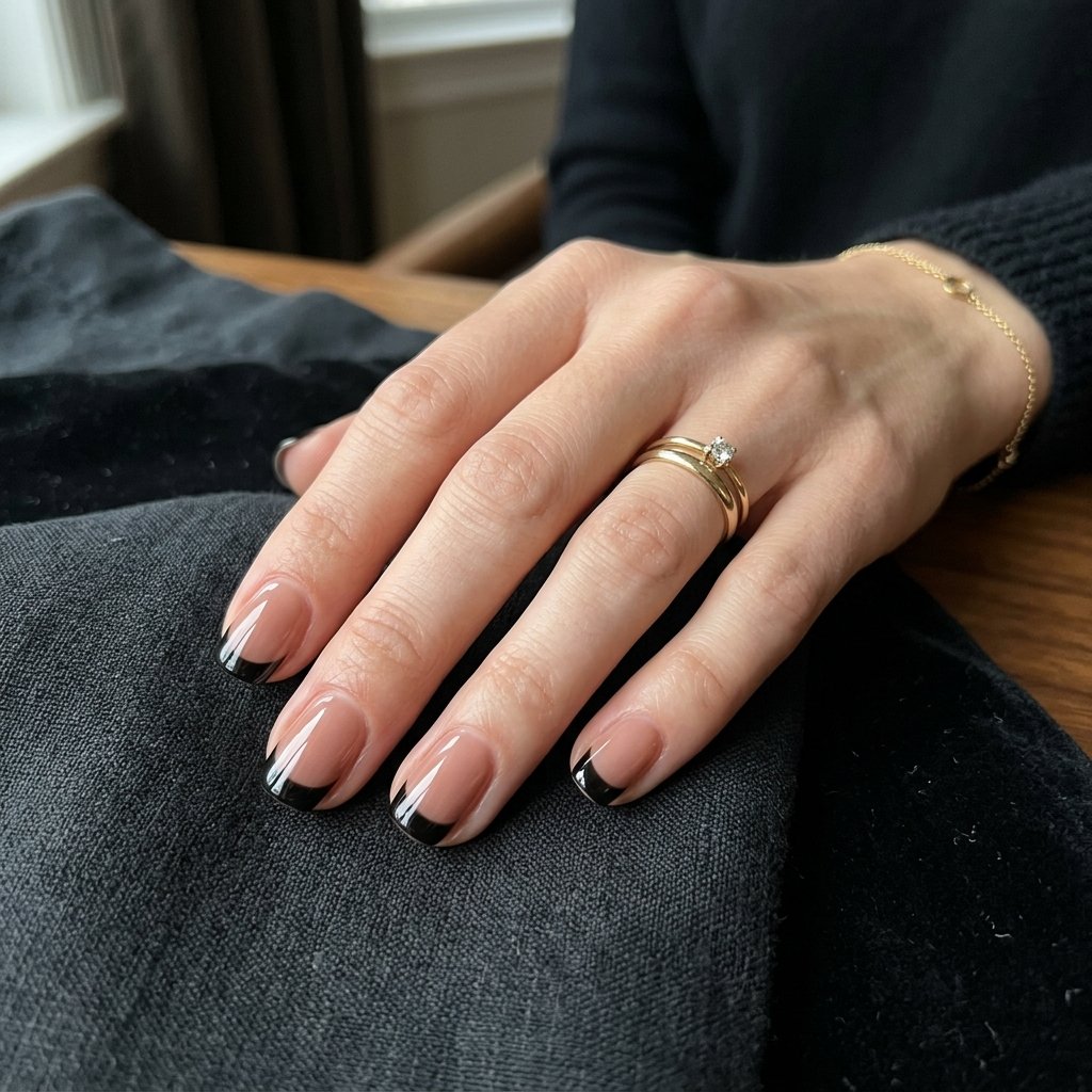 Glossy Tips with Nude Base