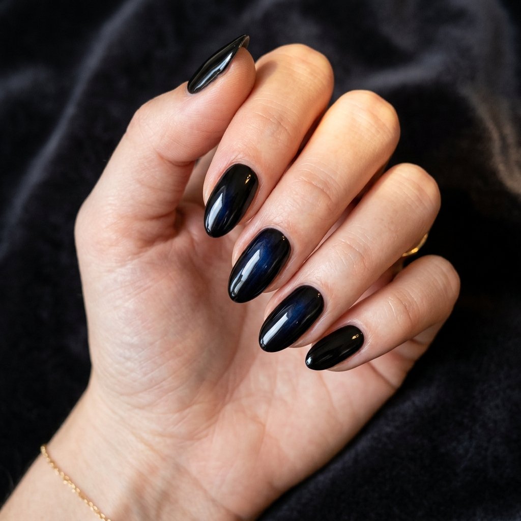 32 Galaxy Nails Ideas: Master the Aesthetic of the Cosmos 28 Dark Matter Glossy Idea