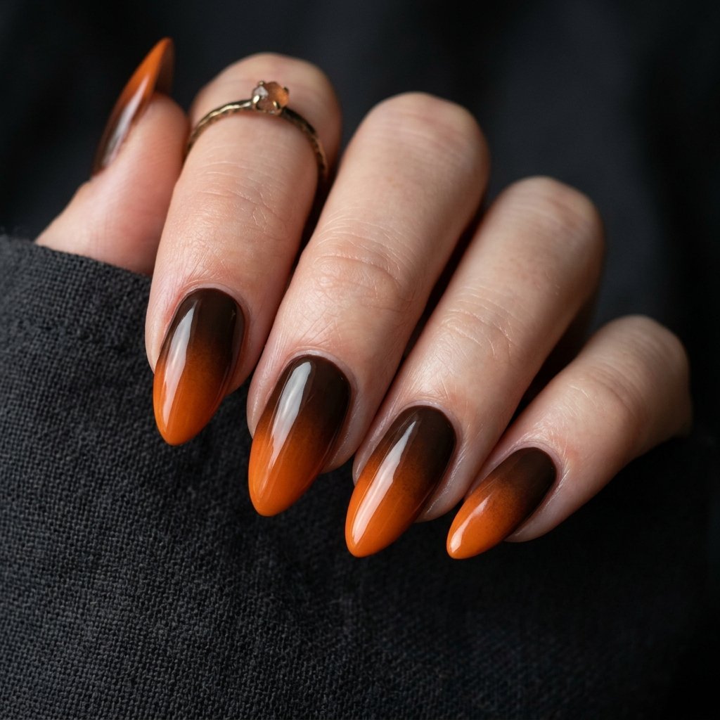 Dark Burnt Orange Ombre Design