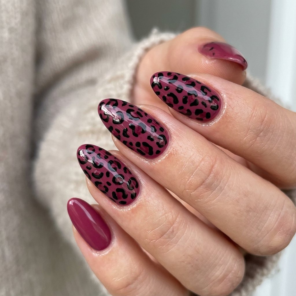 Dark Pink Animal Print