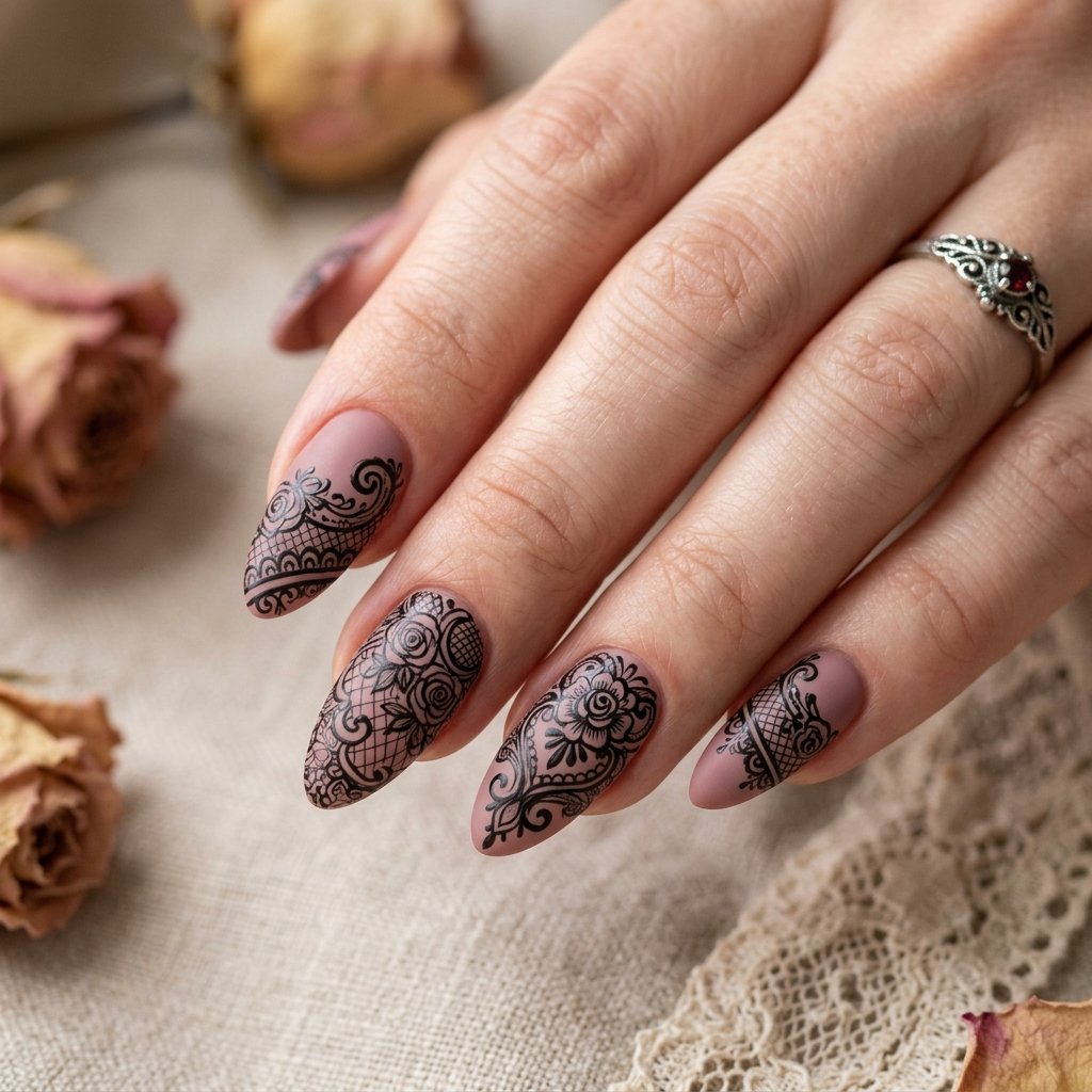 Dusty Rose Gothic Lace