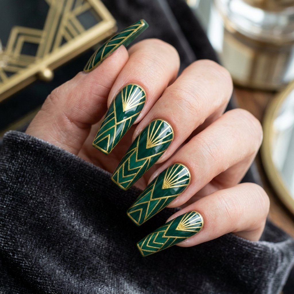 Art Deco Emerald Chevron