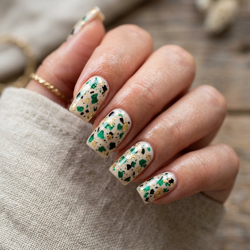 Emerald Terrazzo Pattern Style