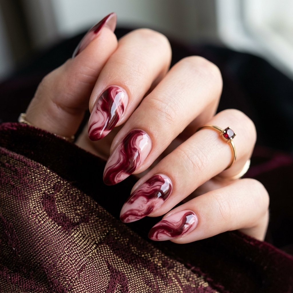 Dark Burgundy and Pink Swirl Balance Idea