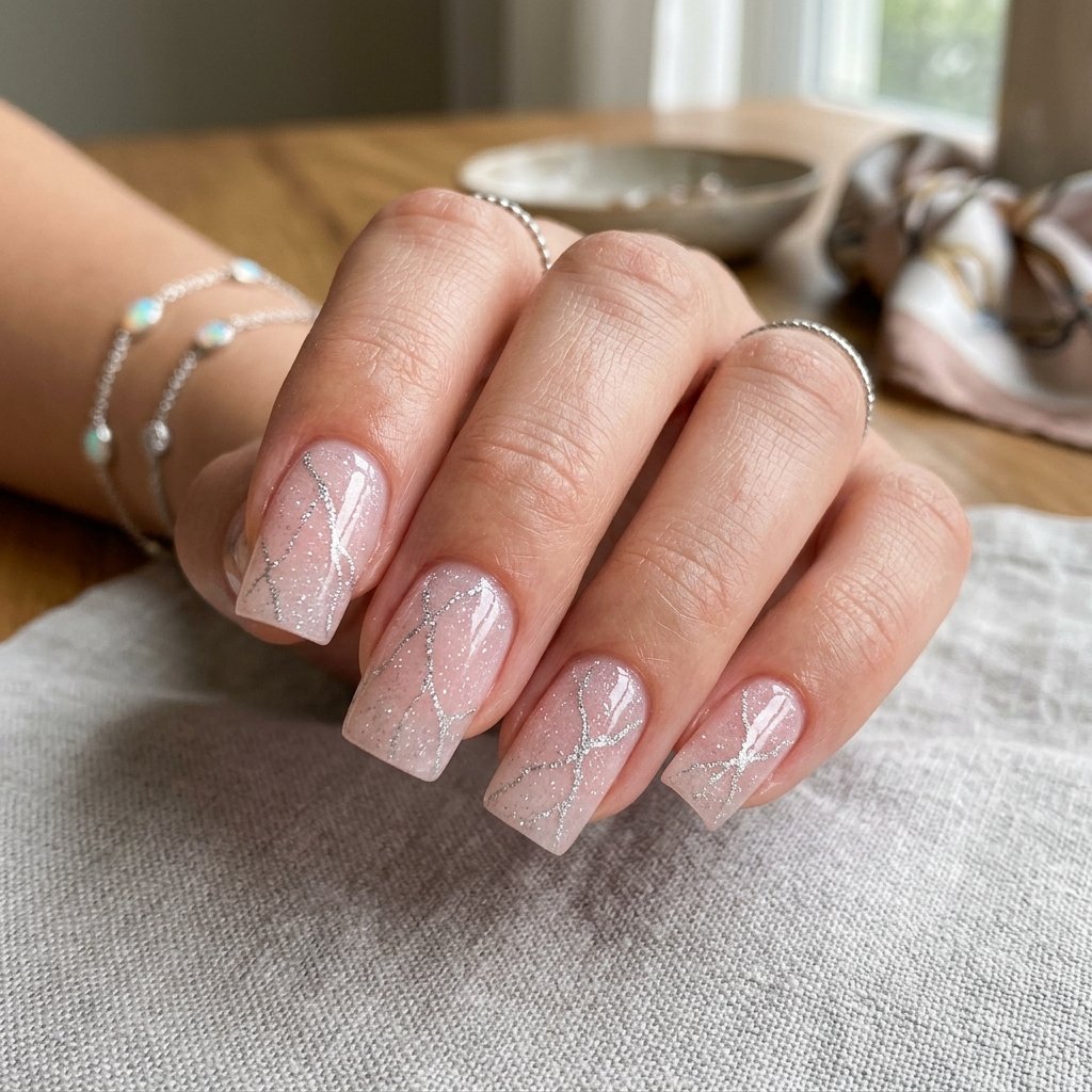 Fine Glitter Injected Pink Quartz Inspo Idea