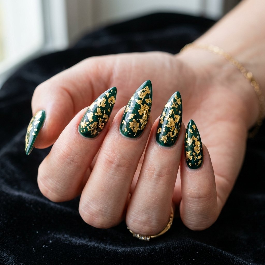Emerald and Gold Leaf Splendor