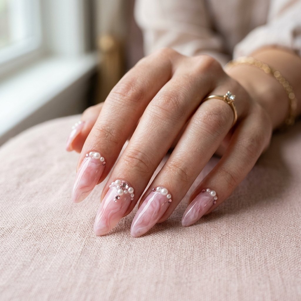 Pearl Accent Pink Stone Layout Idea