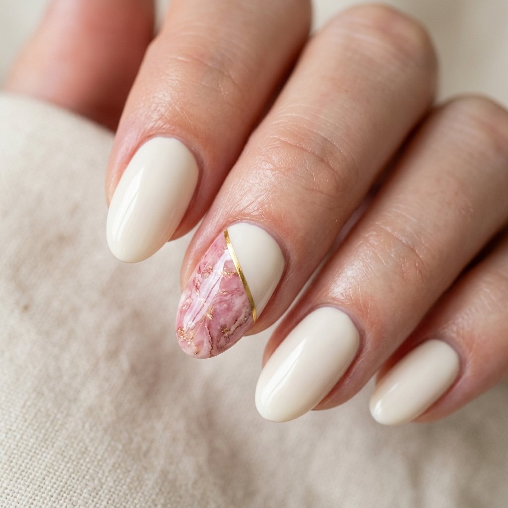 Diagonal Cut Pink Marble Accent Idea