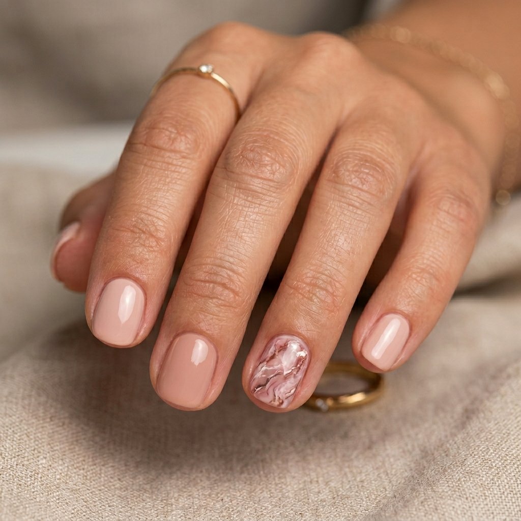 Minimalist Single Accent Pink Marble Concept Idea