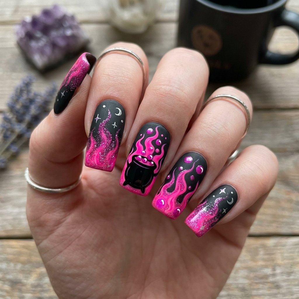 Flaming Pink Cauldron Idea
