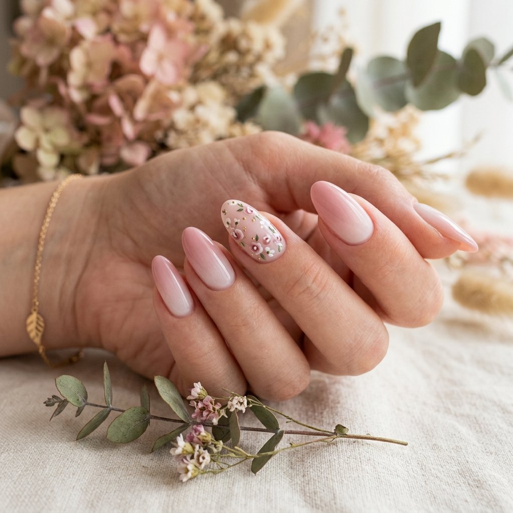 Floral Ombre Nails