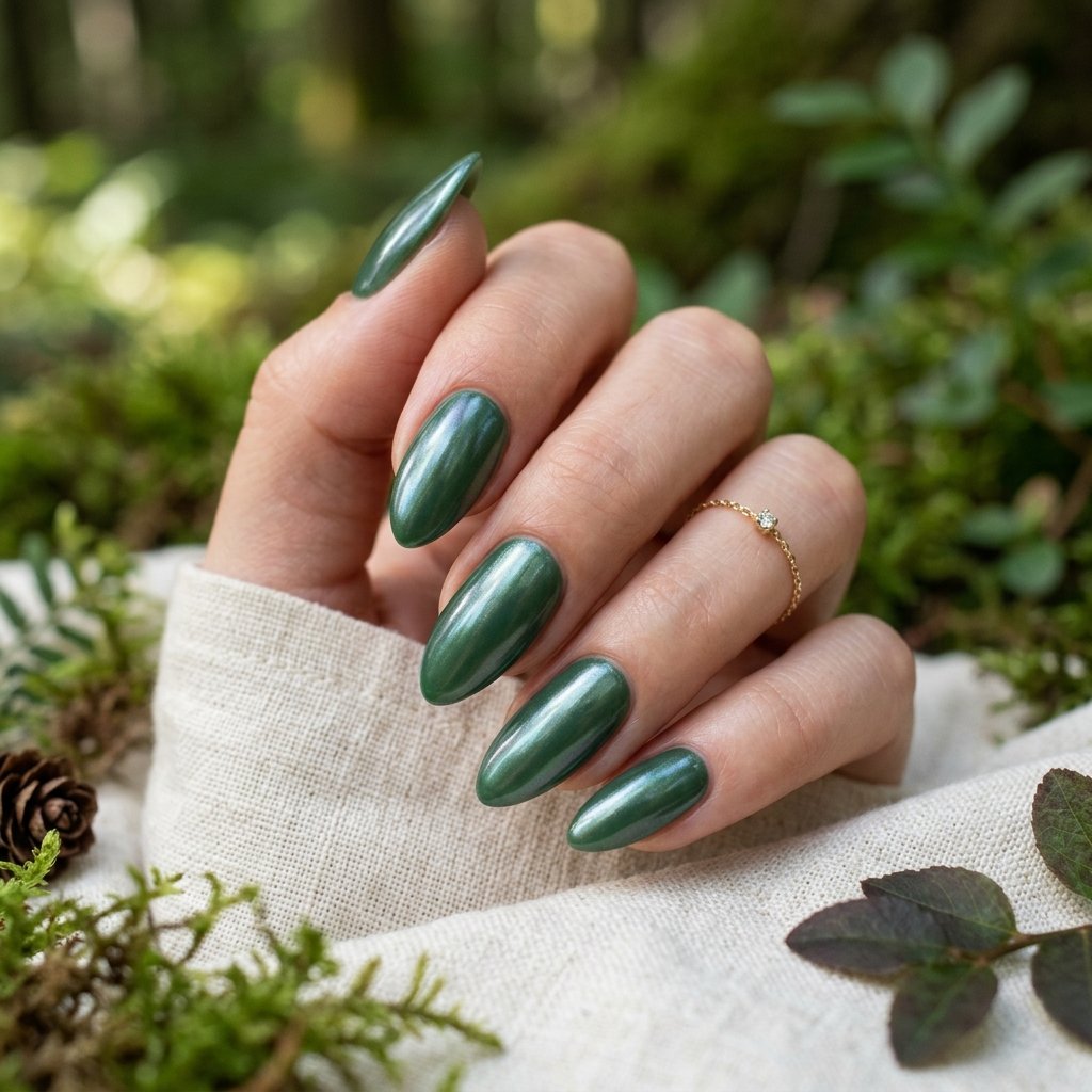 35 Stunning Forest Green Nails Ideas for a Chic Look 2026 27 Pearl Luster Shine