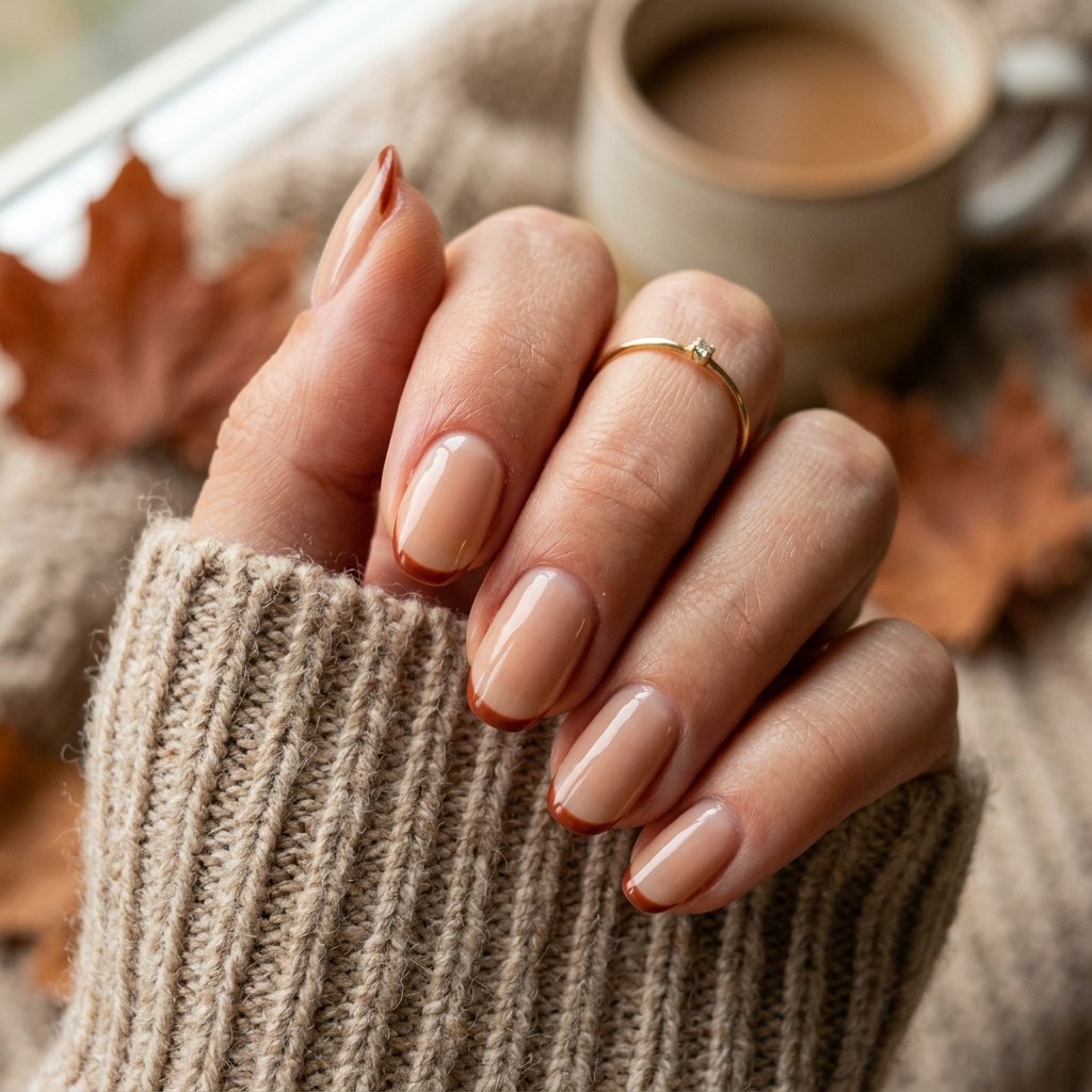 35 Fall French Tip Nails Ideas That Are Trending This Autumn Season 2026 20 Thin Line French Tip Nails for Fall