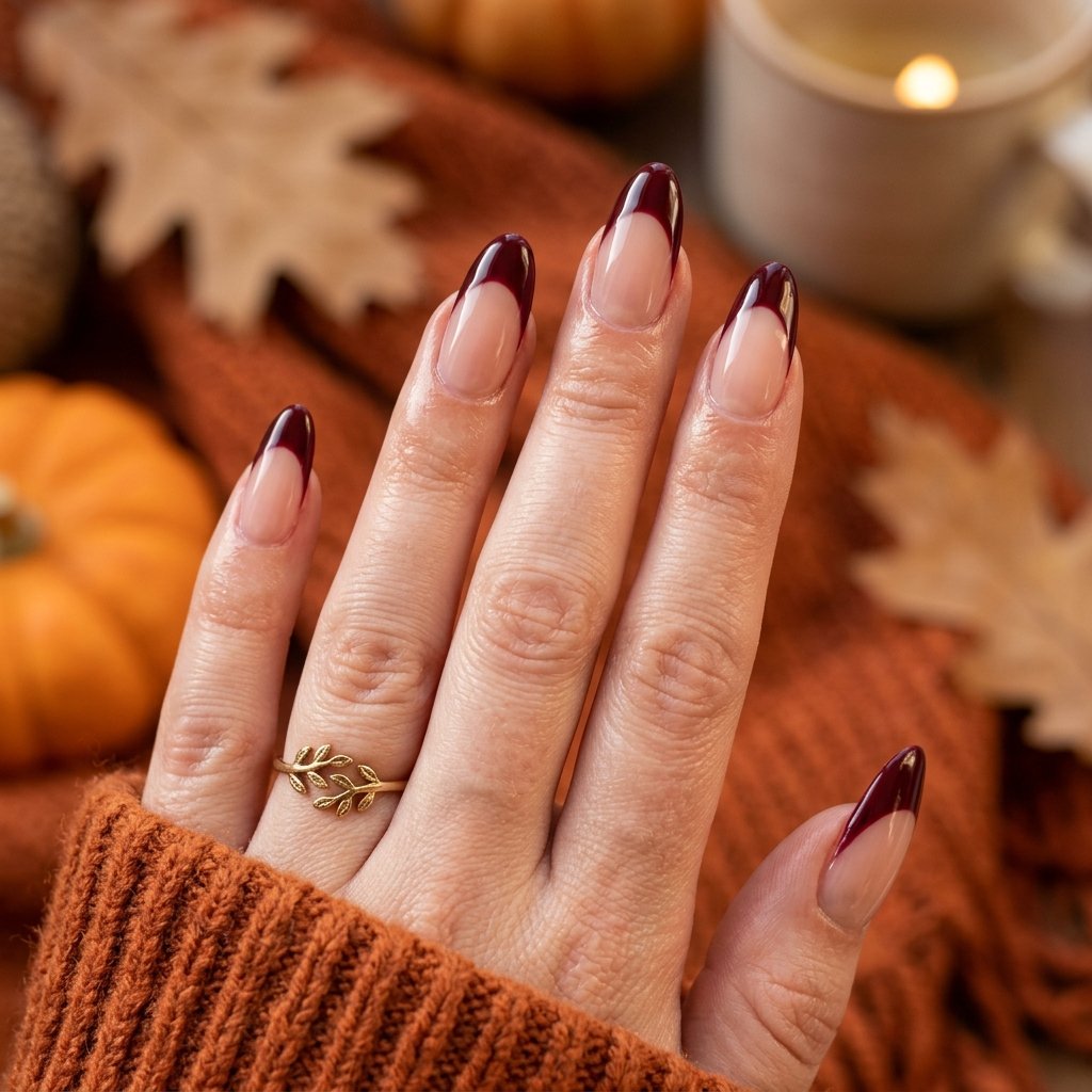 35 Fall French Tip Nails Ideas That Are Trending This Autumn Season 2026 24 Long Fall French Tip Nails