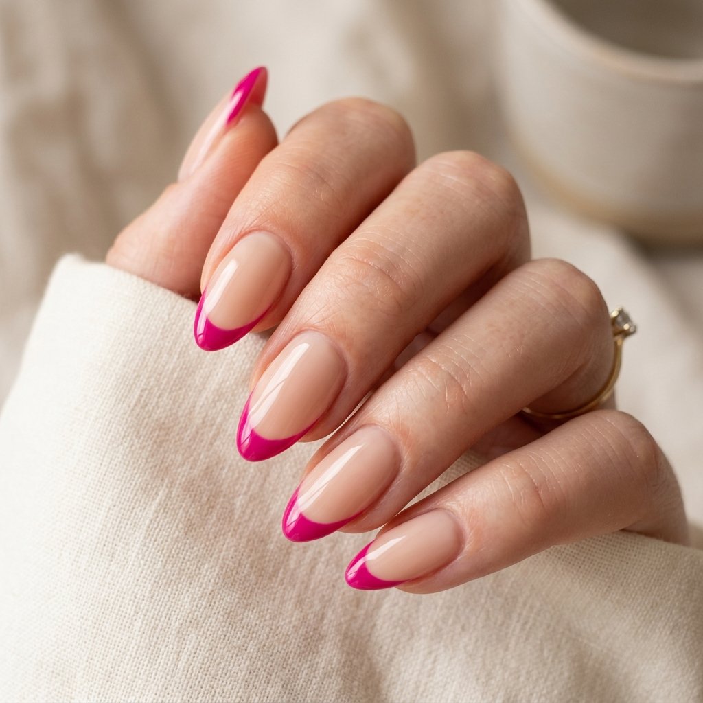 Fuchsia French Manicure Style