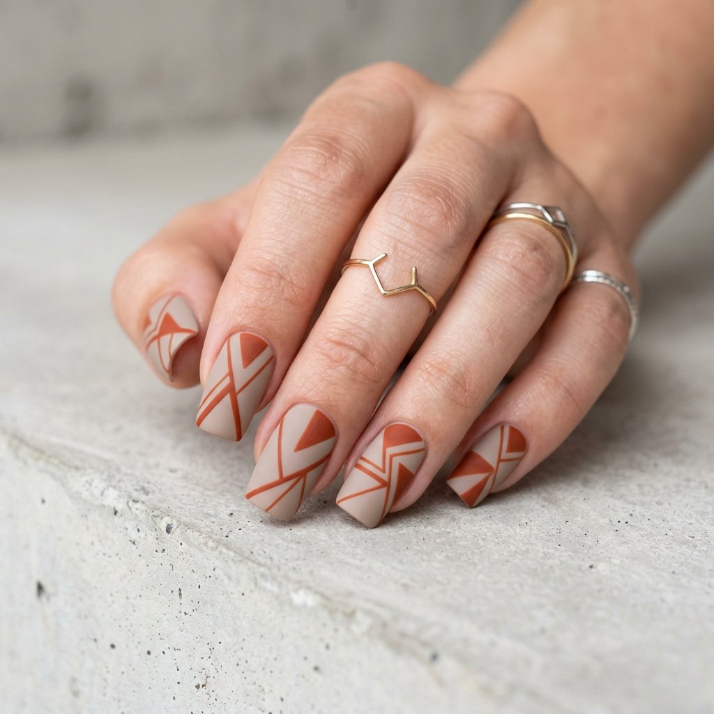 Geometric Orange Art Design