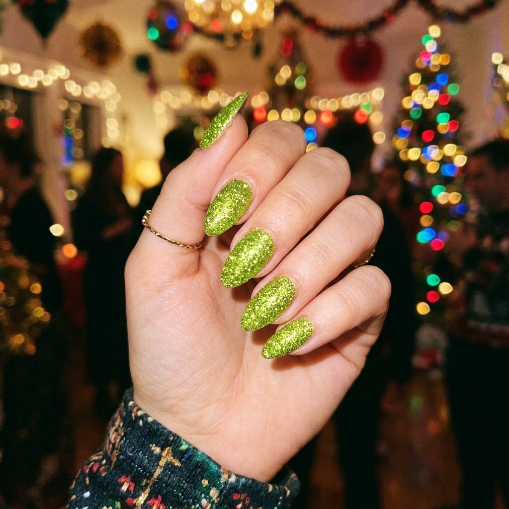Glittering Lime Green Festive Sparkle