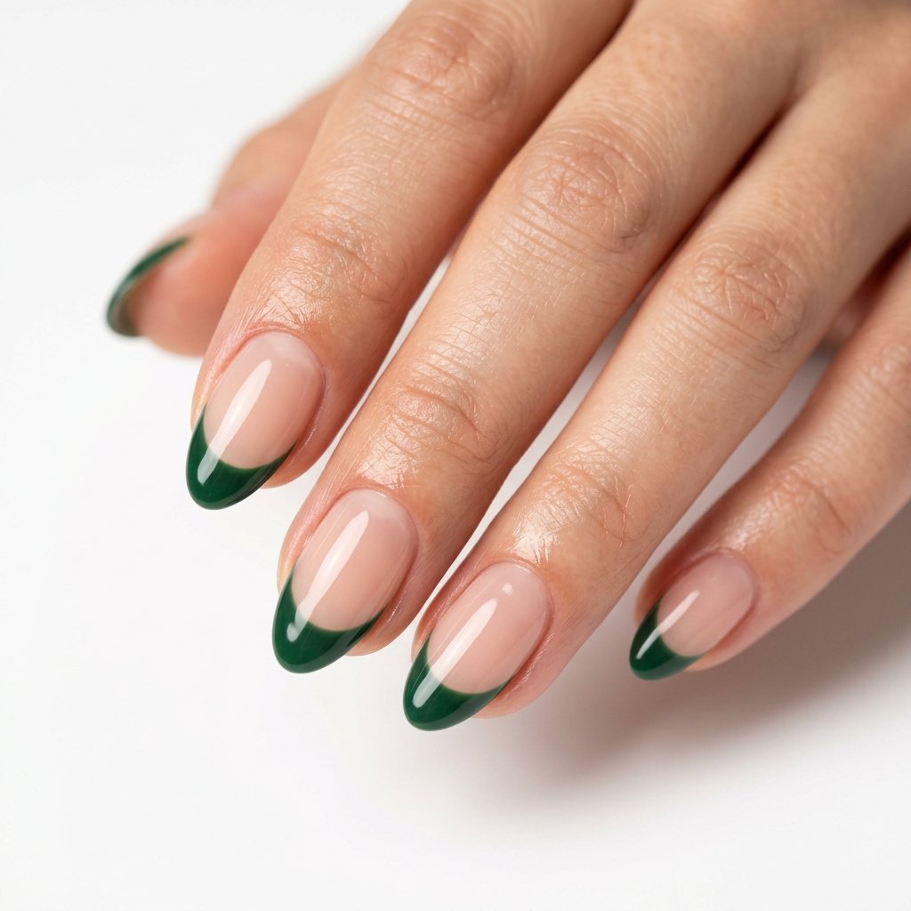 Press-On Green French Tips