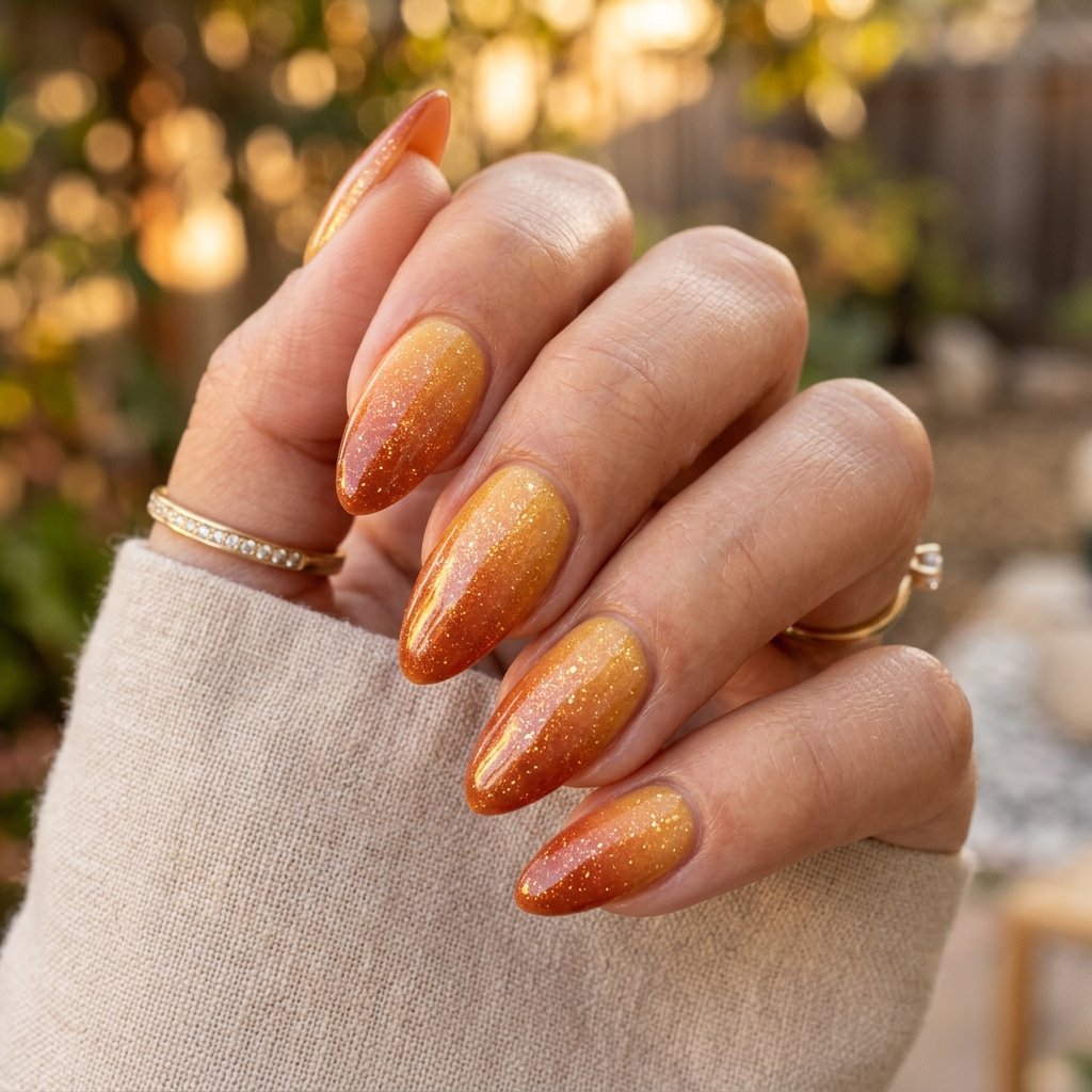 Golden Hour Radiance Nails