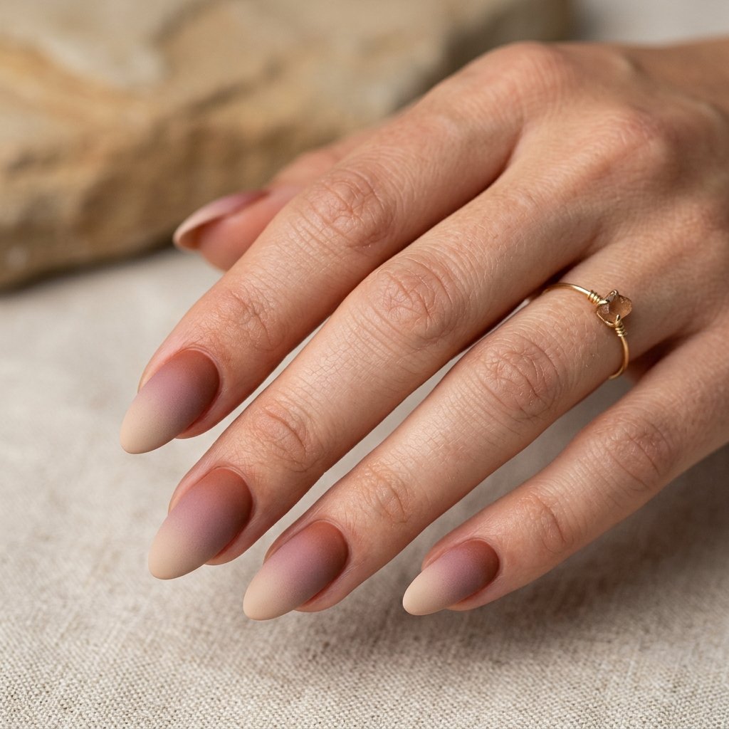 Matte Desert Sky Ombre Nails